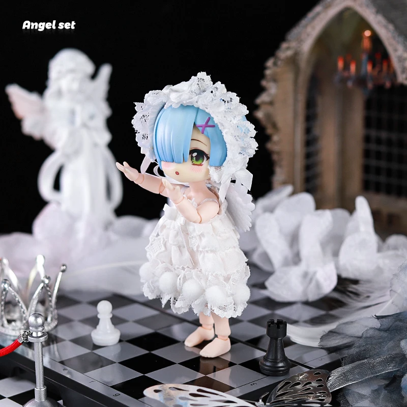 Ob11 ubranka dla lalki lalki anioły i demony spódnica w stylu lalki koronkowa spódnica sukienka dla Ob11, Ymy, Ddf, Gsc, Body9 1/12 lalki Bjd