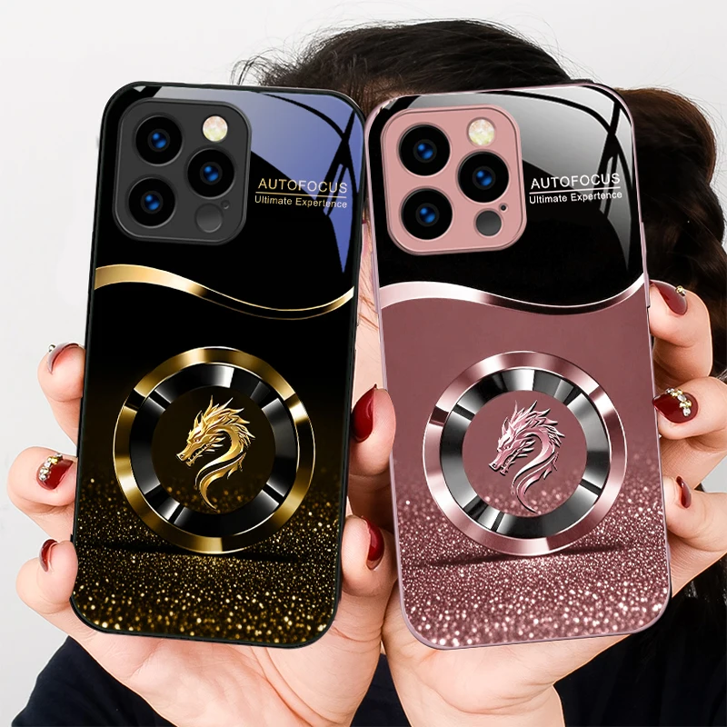 

Purple new dragon head For iPhone 16 E 15 14 13 Plus 12 mini 11 Pro Max XR Xs X 7 8 P lus 6 6S 16E Tempered Glass Phone Case
