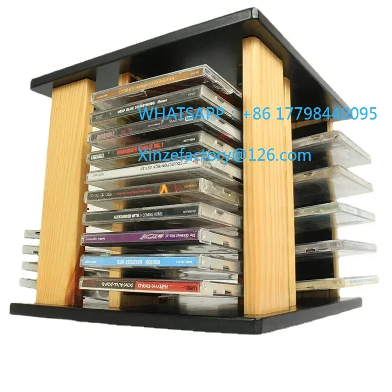 Настраиваемая вращающаяся на 360 градусов настольная полка для хранения компакт-дисков, компактный органайзер для дисков и коробка для сбора, идеальный подарок для меломана