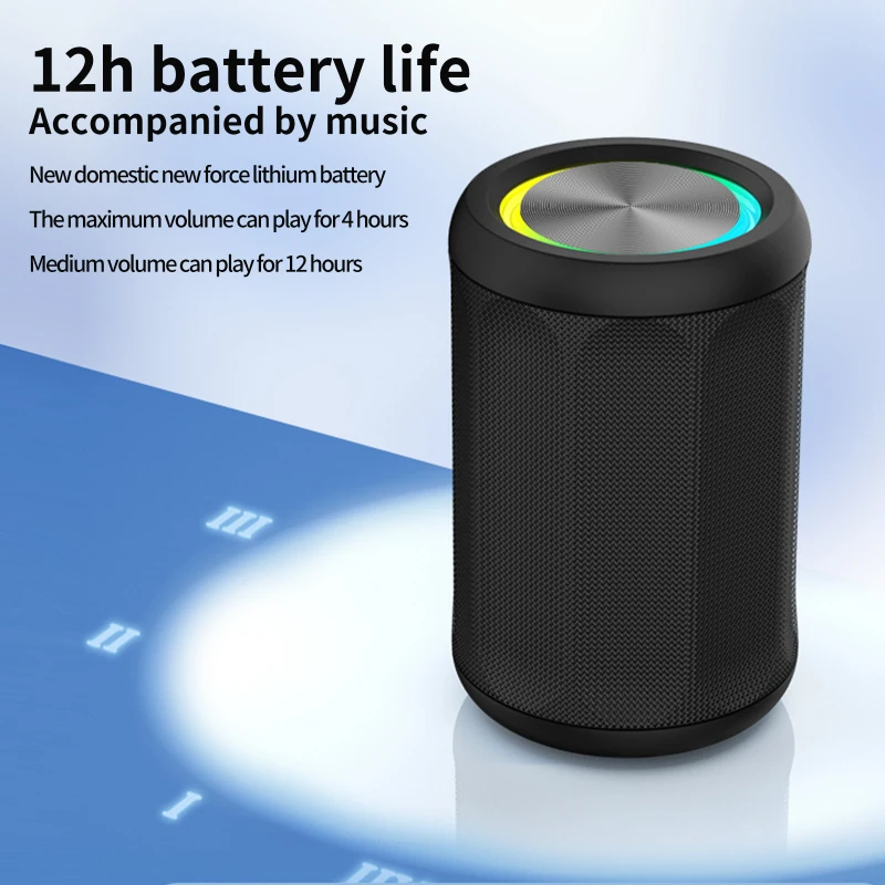 SOTAMIA 2 uds negro nuevo paño envuelto pequeño cañón de acero Bluetooth Audio portátil Mini altavoz Subwoofer de Audio