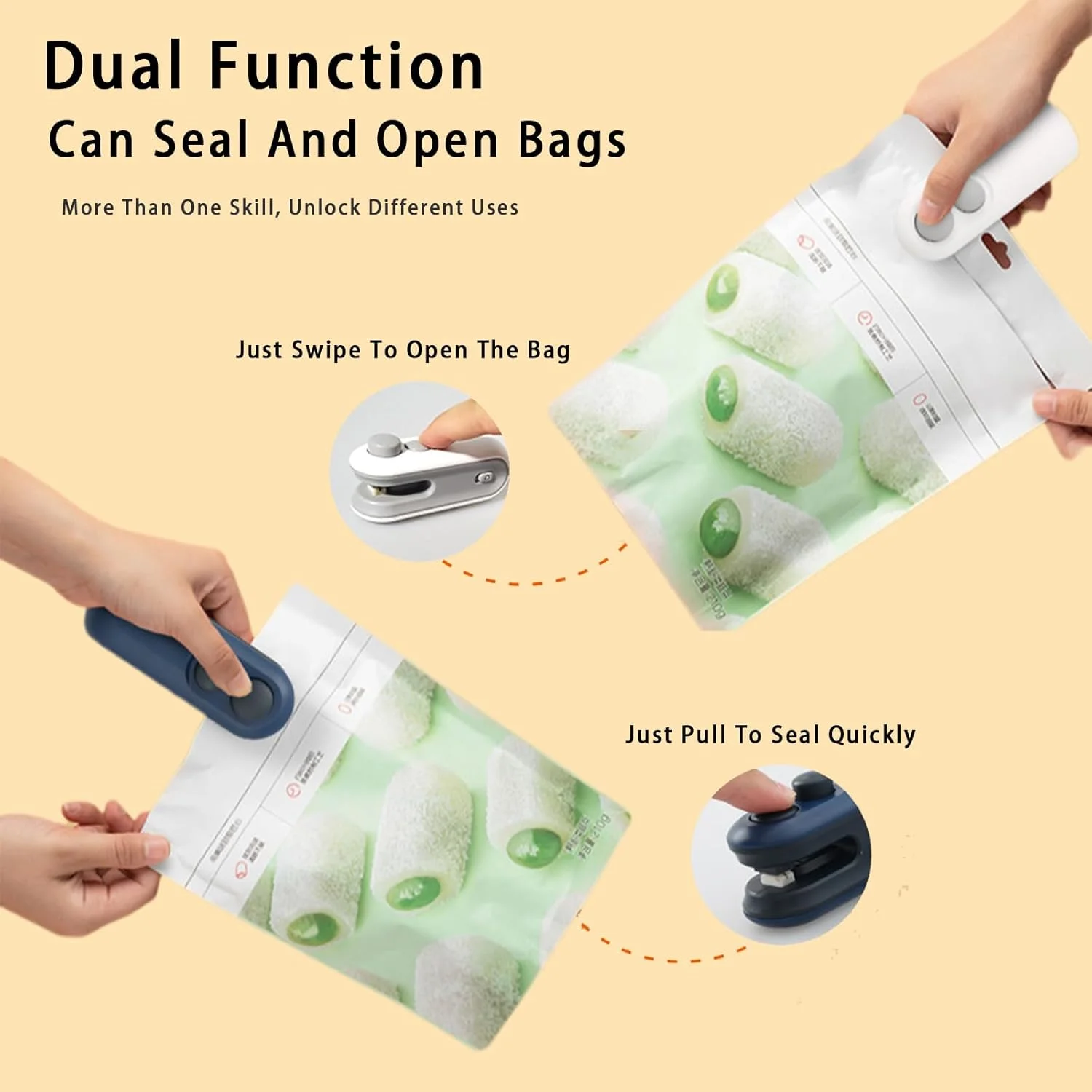 バッグシーラーミニ、ミニバッグシーラー、2 in 1ヒートシールと、シールと切断用のアップグレードタイプC充電式バッグシーラー、Chを維持