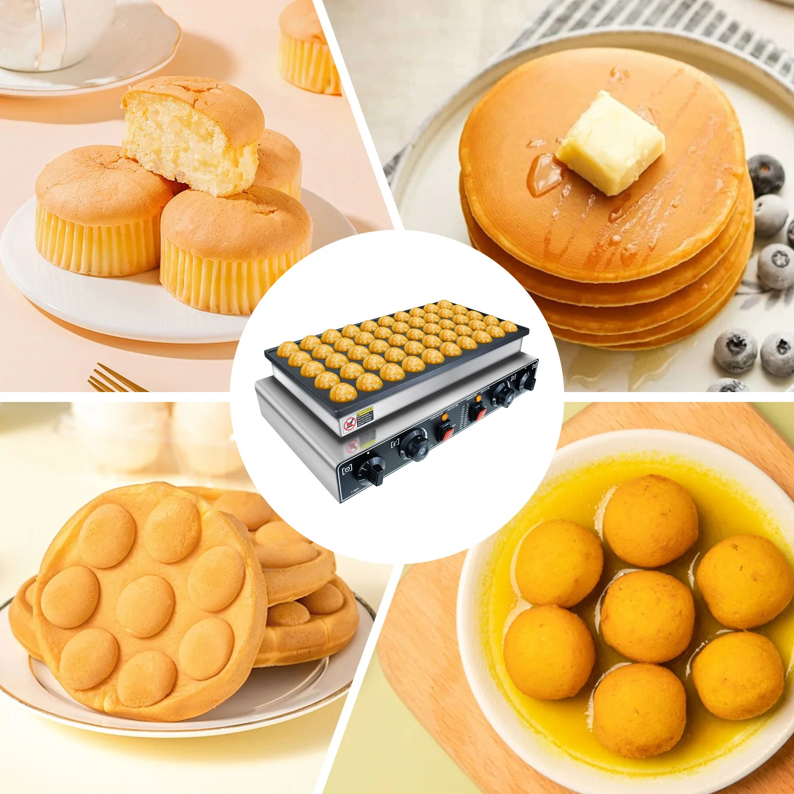 Commercial electric heating 50 hole small muffin machine Internet celebrity snack red bean paste dogong grill machine setting st