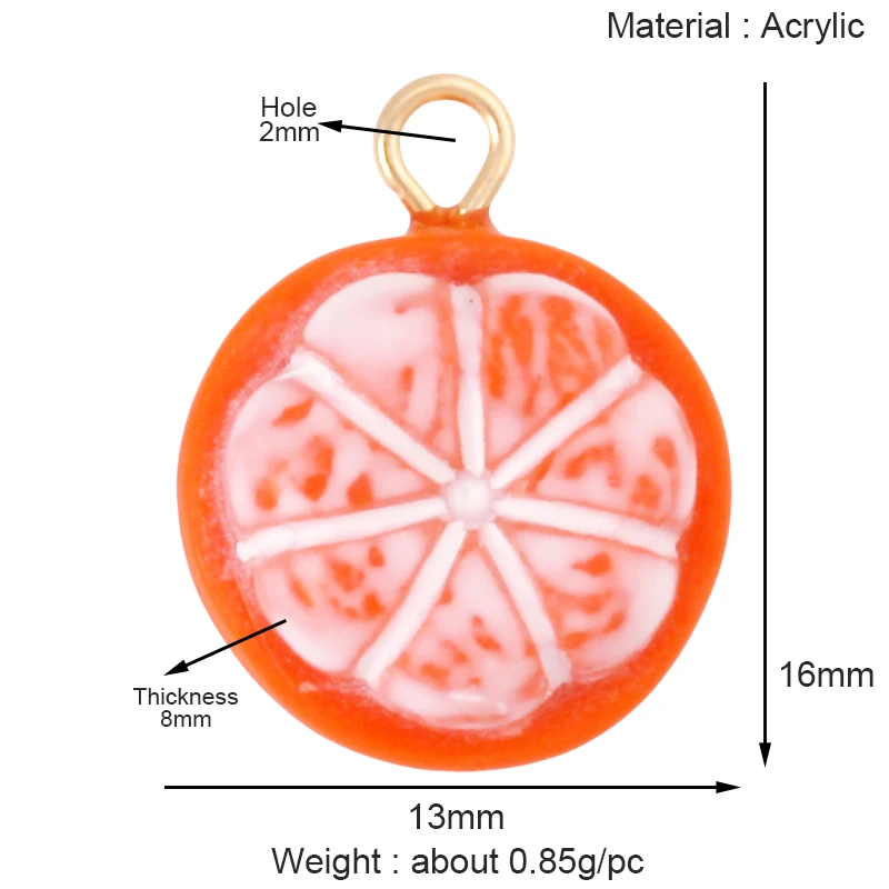 Arylic 3D Obst Erdbeere Traube Mango Durian Wassermelone Kirsche Granatapfel Charm Anhänger, Schmuck Halskette Armband Versorgung S18 – Detail 31
