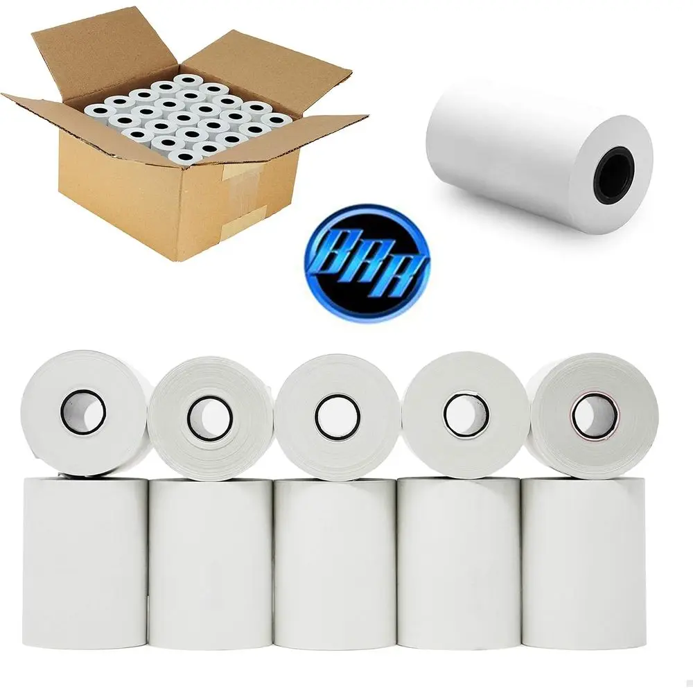 

Thermal Paper Rolls for Square Terminals, 2 1/4 x 85, 200 Rolls, Compatible with VX510, VX570, D50, T4220