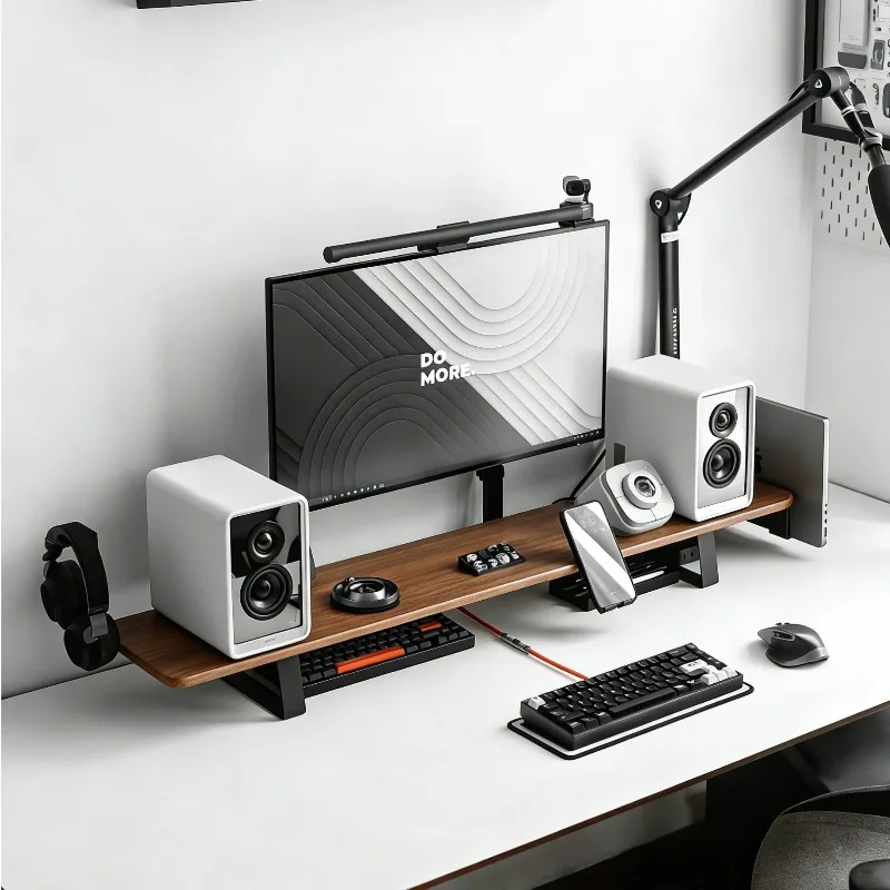 Modular Monitor Riser Stand Solid Wood Study Desk Monitors Storage Bracket Office Desktop Computer Support Monitor Organizer
