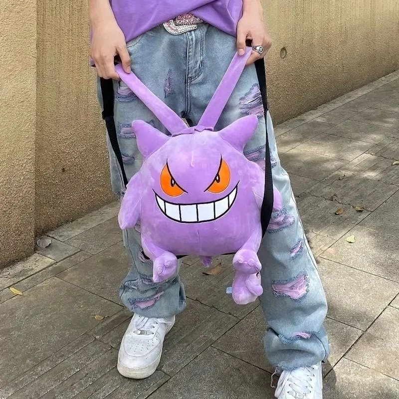 Pokemon Gengar Rugzak Pluche Tas Kawaii Y 2K Grote Capaciteit Computertas Cartoon Anime Cosplay Rekwisieten Mode Opbergtas Cadeau