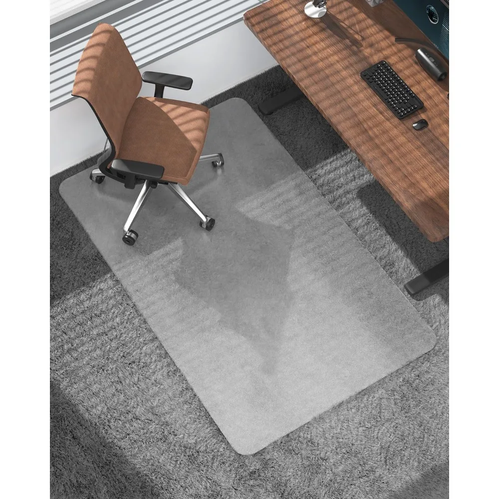 Frosted clear chair mat for high pile carpet and hardwood floor, heavy duty computer chair mat, 34.6