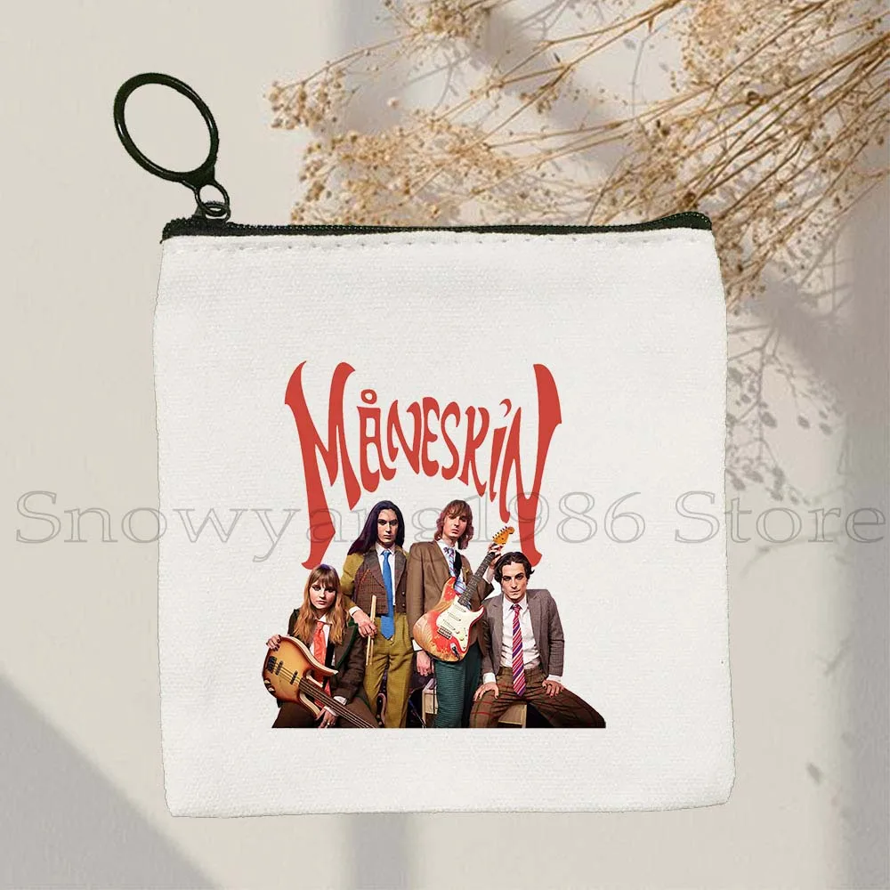 Maneskin Damiano David Italia Music Band MAMMAMIA Victoria Damian Canvas Coin Purse Canvas Key Storage Card Bag Wallet Pouch