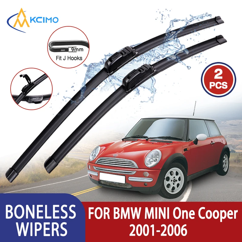 Für BMW MINI One Cooper R50 R53 2001-2006 Auto Wischer U-typ Weiche Gummi Ohne Knochen wischer HD Leise Langlebig Automotive Wischer 19 "+ 18"