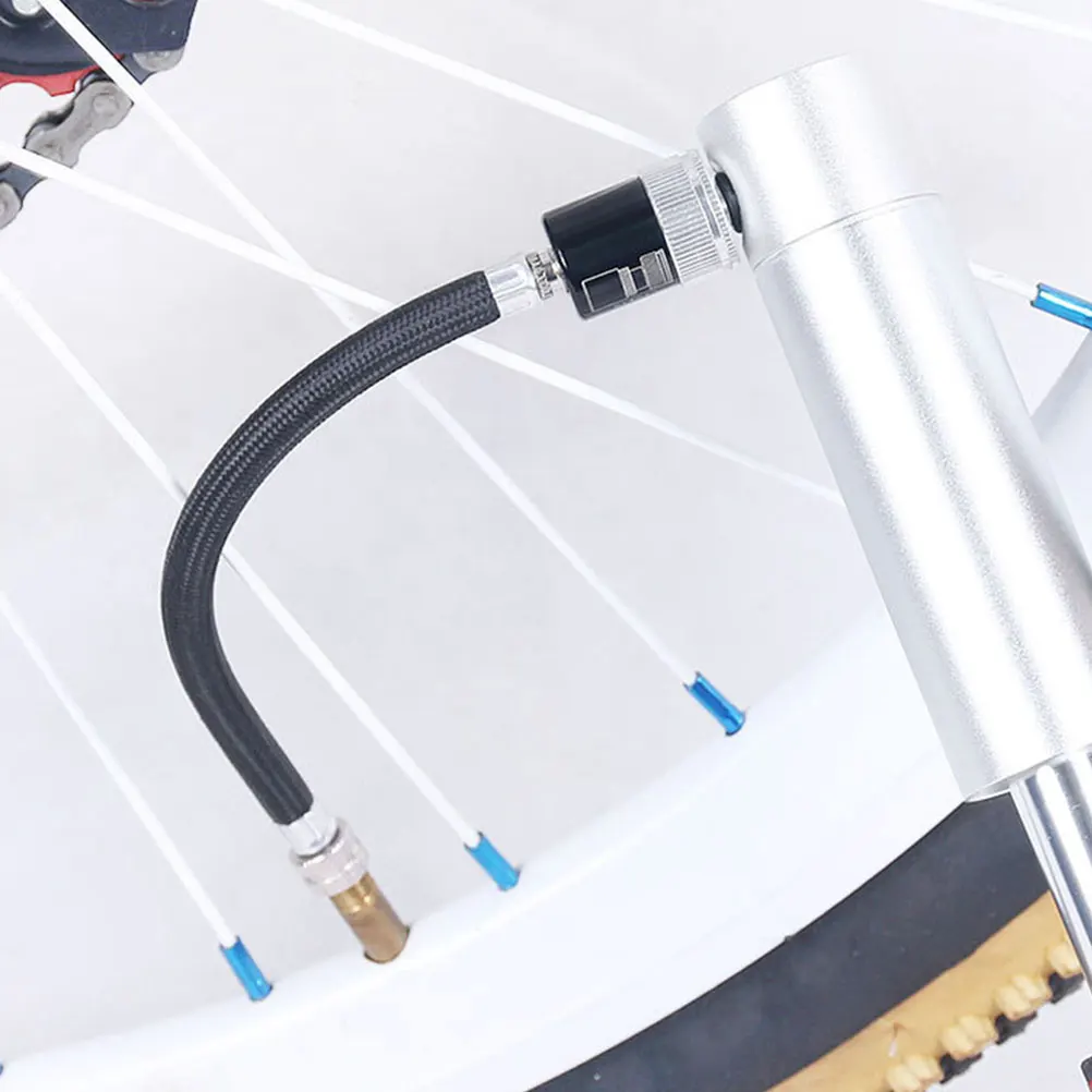 

6pcs Bicycle Pump Extension For Mountain Pumping Quick Connect Flexible Inflator Tube Replacement Accessory Road Bike