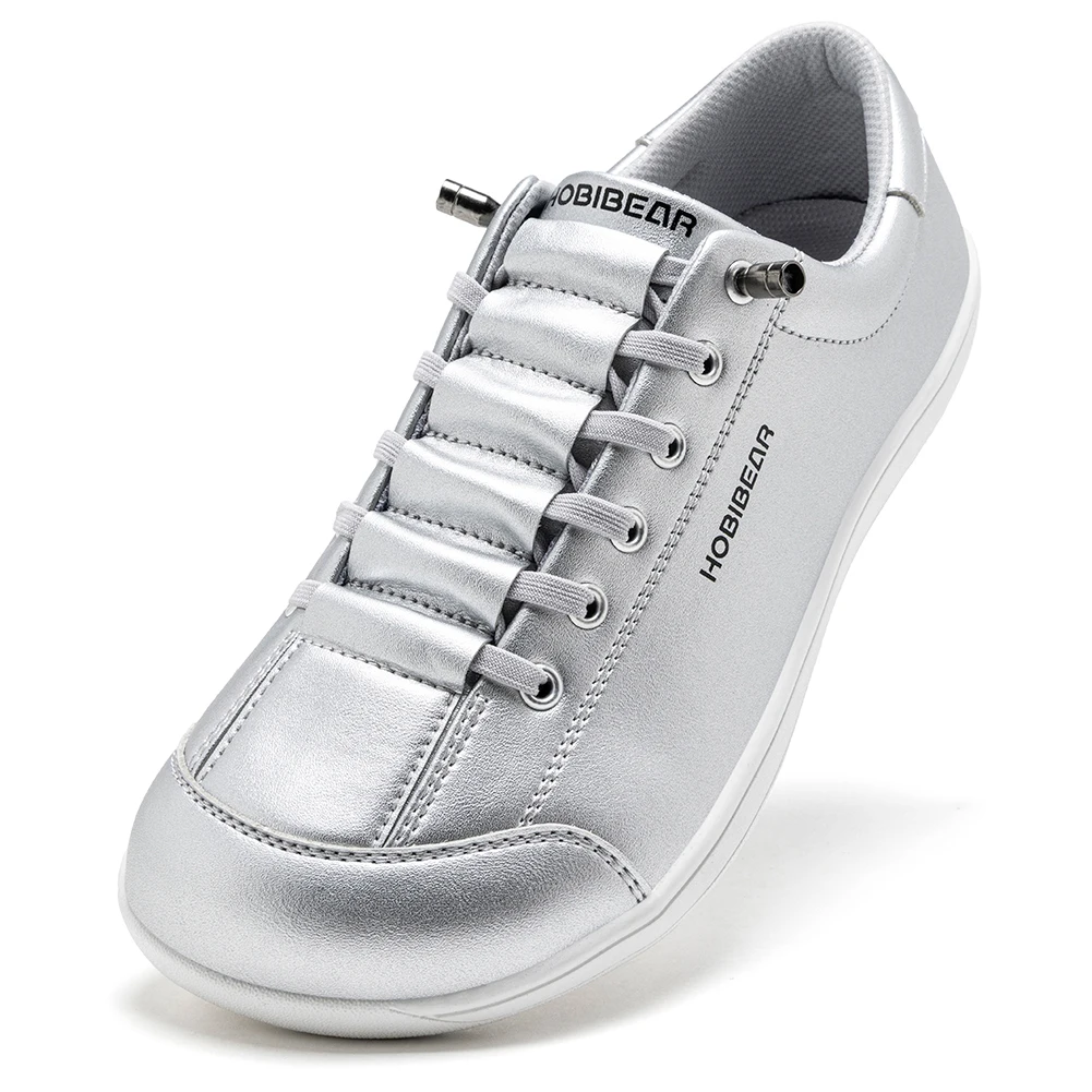 HOBIBEAR Unisex Barefoot Wide Toe Shoes Women Men Artificial Leather Minimalist Sneakers Adjustable Slip On Walking Shoes image 3