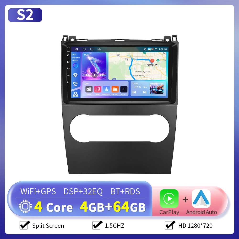 Camecho Autoradio Draadloze CarPlay Android Auto Voor Mercedes-Benz B-Klasse/A-Klasse 2008-2011 Auto Intelligente Systemen GPS 4G Wifi