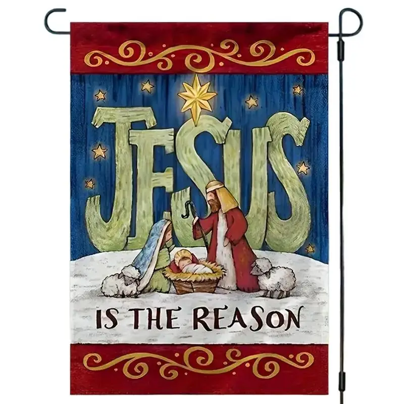 Jesus Garden Flag Jesus Is The Reason Christmas Decor Garden Flag Vibrant Christian Flags Garden Porch Lawn Flag Christmas Decor