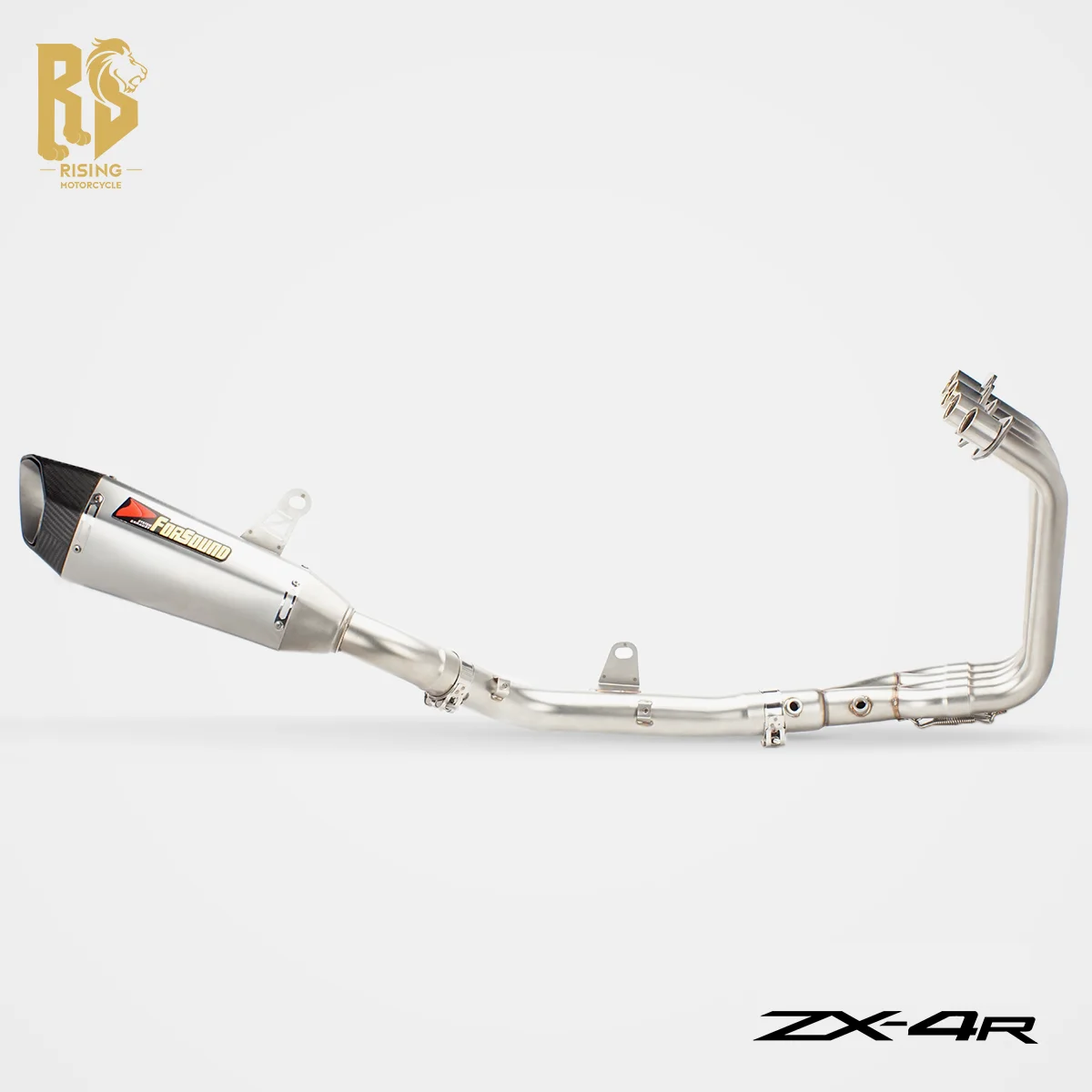 

Suitable for non-destructive installation of Kawasaki ZX-4R dedicated modified full section side exhaust pipe competition street