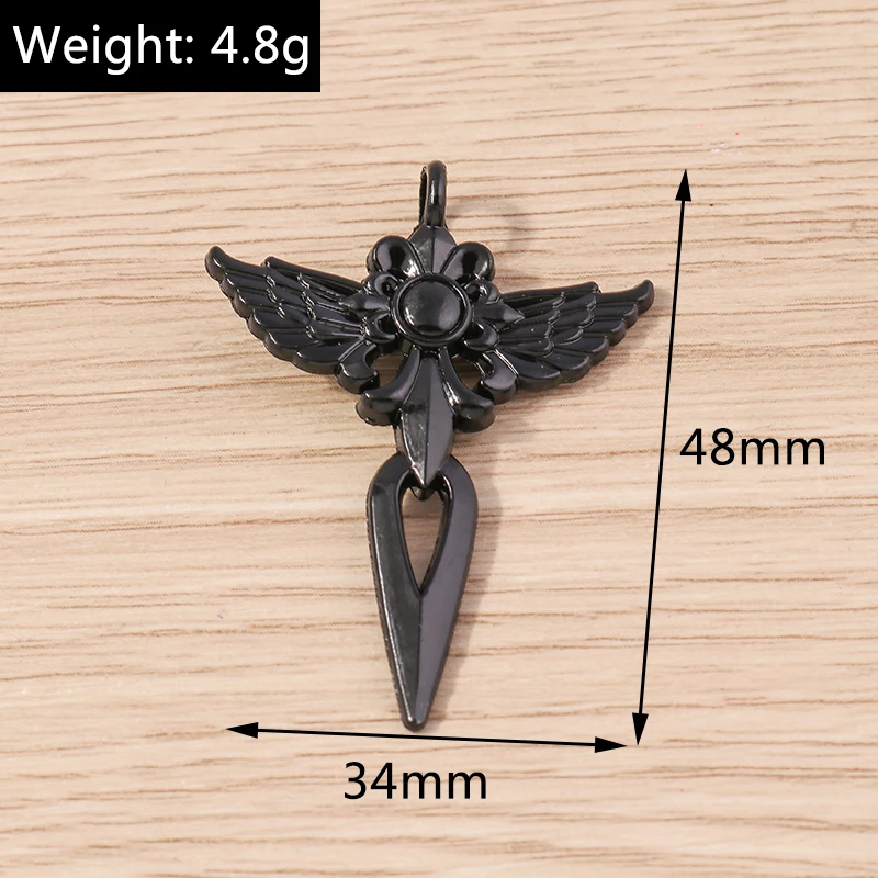 Tusember 10 Stück Steampunk-Anhänger, Hip-Hop-Anhänger mit schwarzem Kreuz, für DIY-Schmuckherstellung, Tropfenohrringe, Armbänder, handgefertigtes Kunsthandwerk – Detail 3