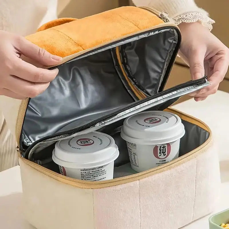 حقيبة بينتو بطبقة مزدوجة وحقائب عازلة سميكة بكتف واحد وسهلة الحمل وحقيبة تخزين صندوق الغداء بسعة كبيرة وحزمة ثلج للنزهات