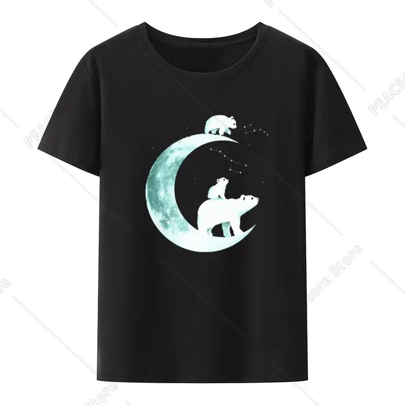 Ursa Major and Minor Graphic Print Tee Top T-shirt Geek Series Y2k Clothes for Women Aesthetic Hip-hop Trending Classic O-neck