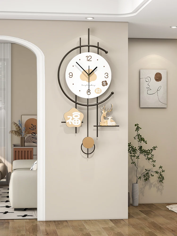 Living room light luxury wall hanging decorations TV sofa background wall hangings  wall clock modern design