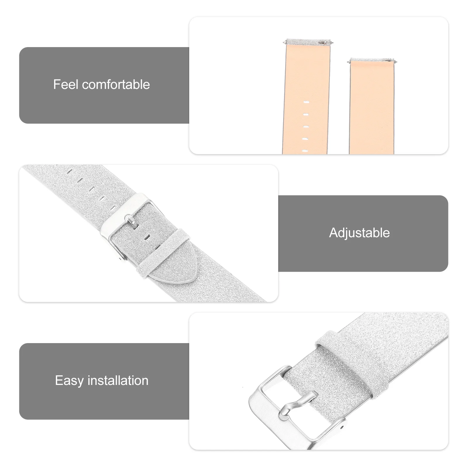 

Flash Watchband Replacement for Watch 3 4 5 Cowhide Strap Smooth Surface Comfortable Wear Stylish Watch