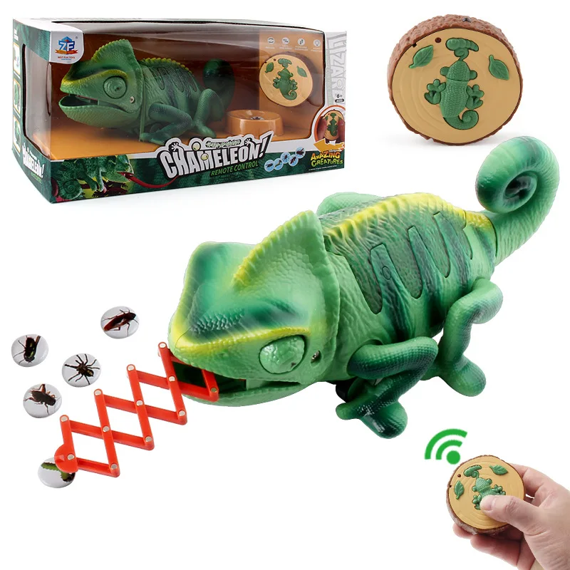 RC Cabrite Robot intelligente Animal Remot Control camaleonte Walk Eat Electronic Lizard Pets giocattoli elettrici regalo di compleanno per bambini