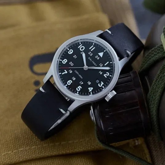 Baltany Men Pilot Watch 36mm Quartz Wristwatch BGW-9 Luminous Sapphire Mirror 10ATM Waterproof Ronda715Li Mov.