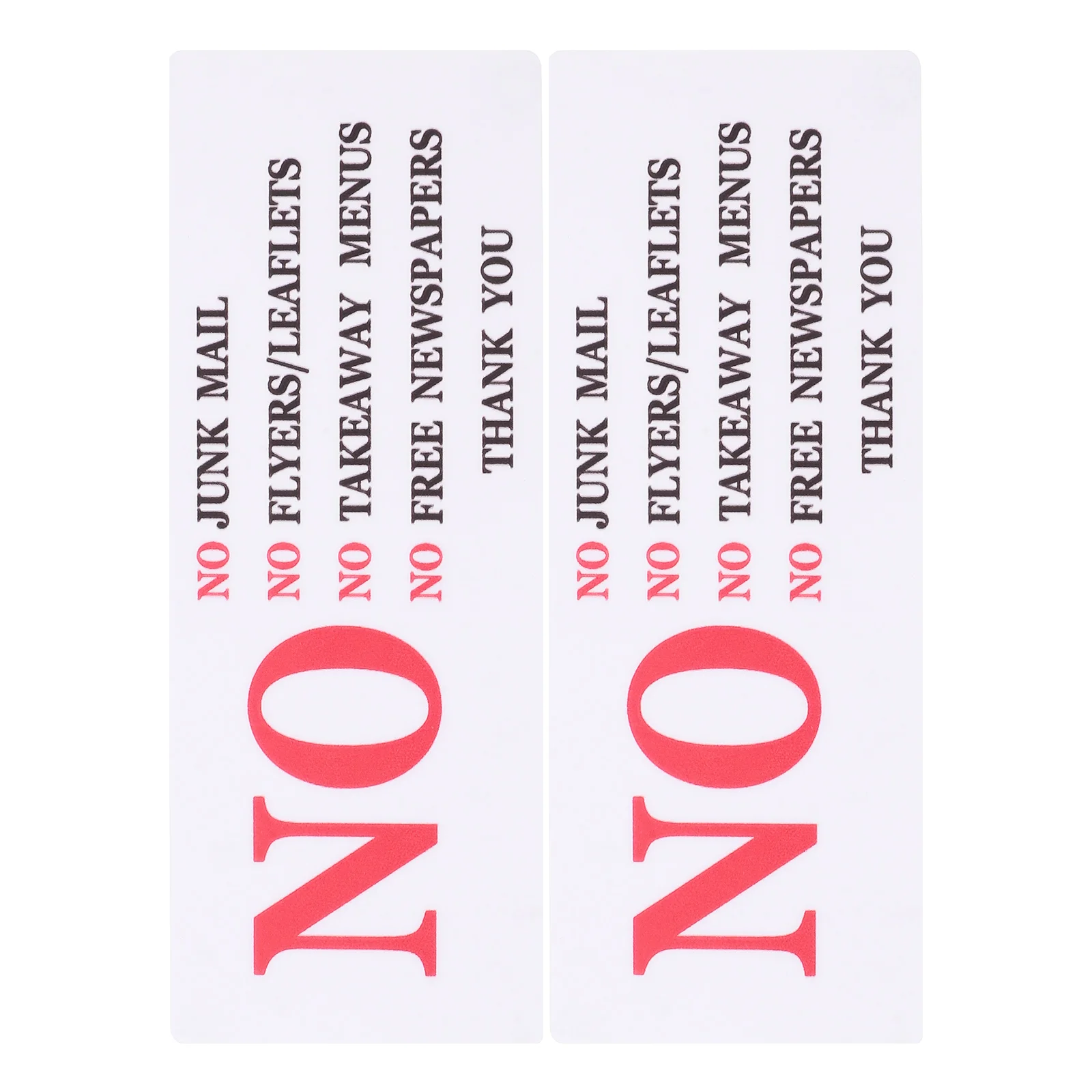 

2 Pcs Functional Door Sign Junk Mail Warning Sticker Stickers No Outdoor Mailbox Self Adhesive Decal Communication Tool Fashion