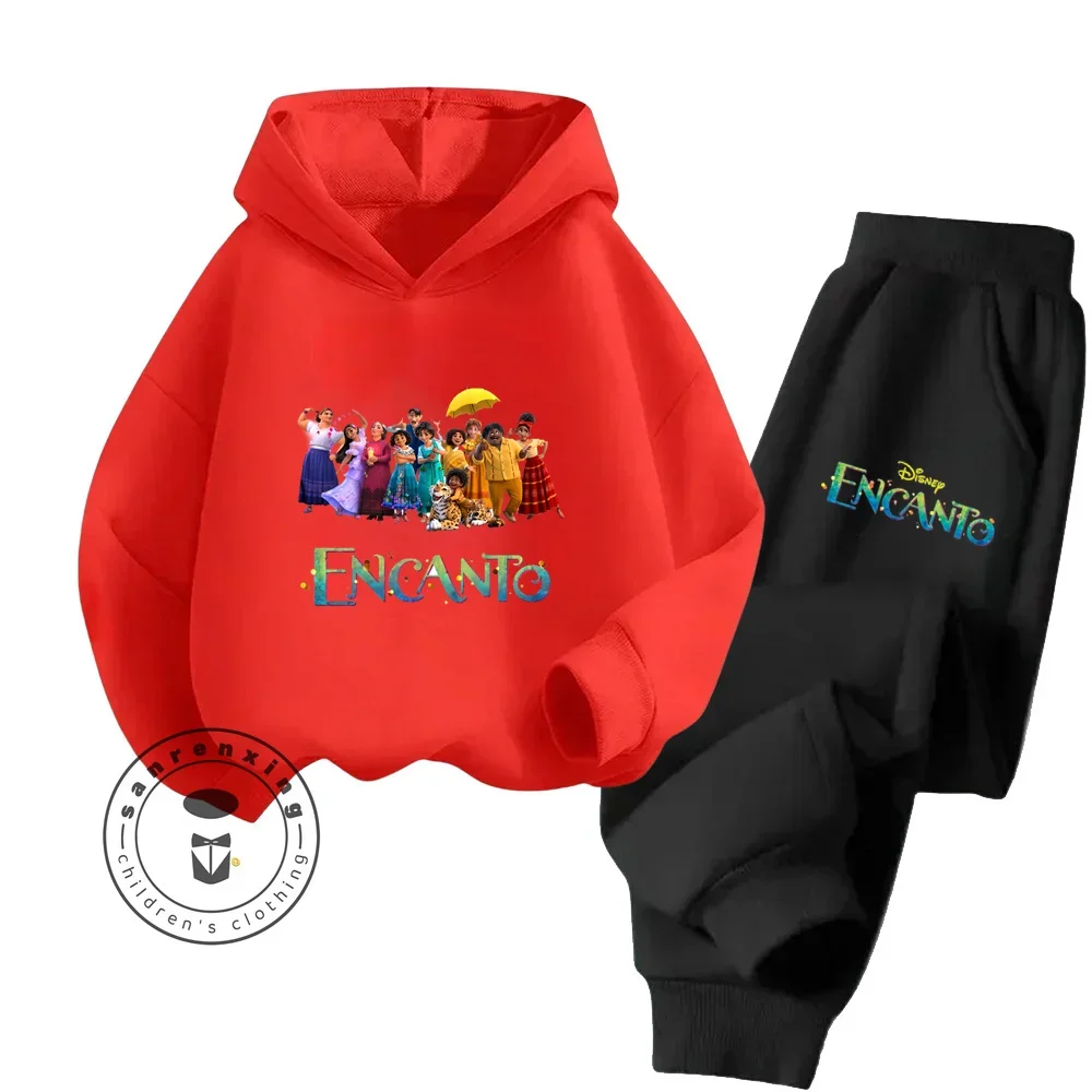 Encanto Cartoon Pattern Elastic Long Sleeve Fashionable Tops Lovely Suitable for Kids Bright Colors Fall Winter Hoodie Tracksuit