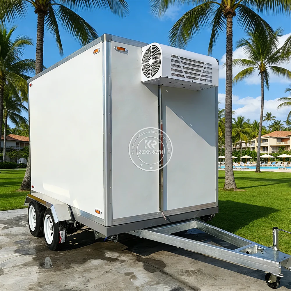 Portable Temperature Controlled Food Refrigerated Truck Cold Storage Trailer For Cold Chain Transportation
