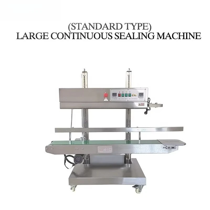 CBS1100V Model Gear-Driven Plastic Bag & Film Heat Band Sealer with Solid Ink Printing for Food Commodity & Chemical Packaging