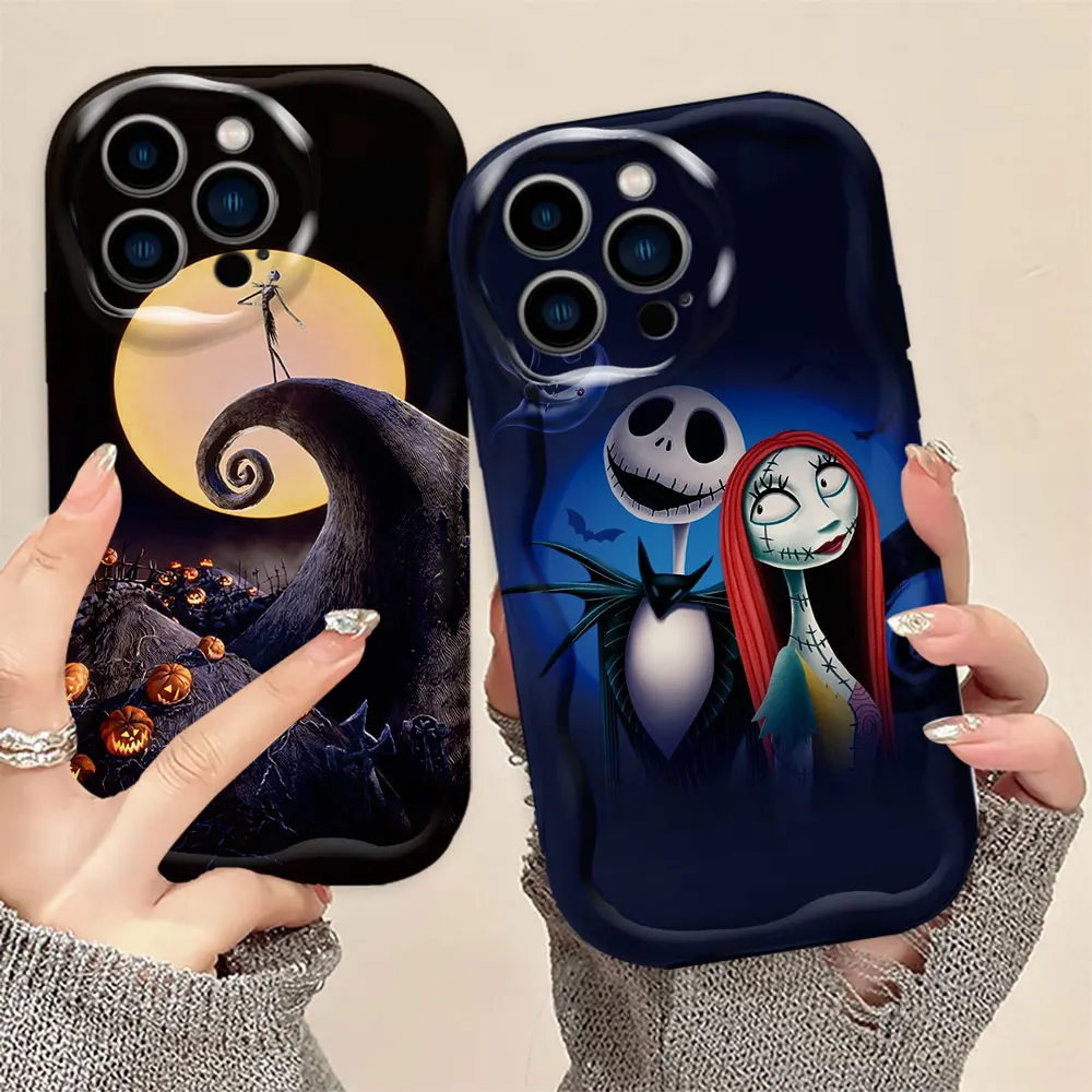 The Nightmare Before Christmas 3D Wave Phone Case For Samsung Galaxy A02 A03 A04 A05 A05S A06 A10 S20 S21 S22 S23 S24 M54 Case