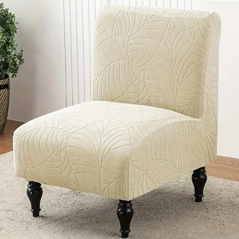 Funda para silla sin brazos suave de Jacquard, funda para silla lavable de Color sólido, funda elástica para sofá individual para Hotel, Bar y sala de estar, 1 ud.