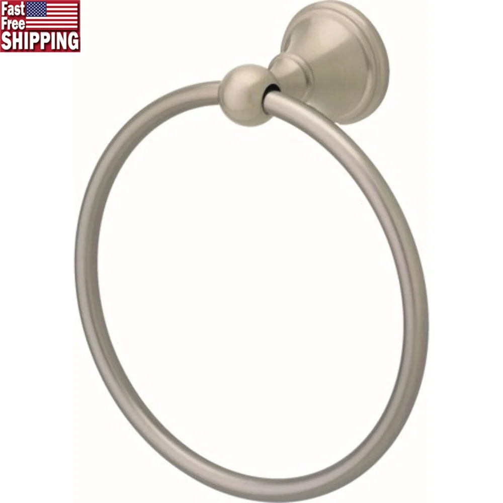 

Wall Mounted Towel Ring in Brushed Nickel Convenient Hand Towel Holder Bathroom Easy Access Stylish Home Decor Fixture