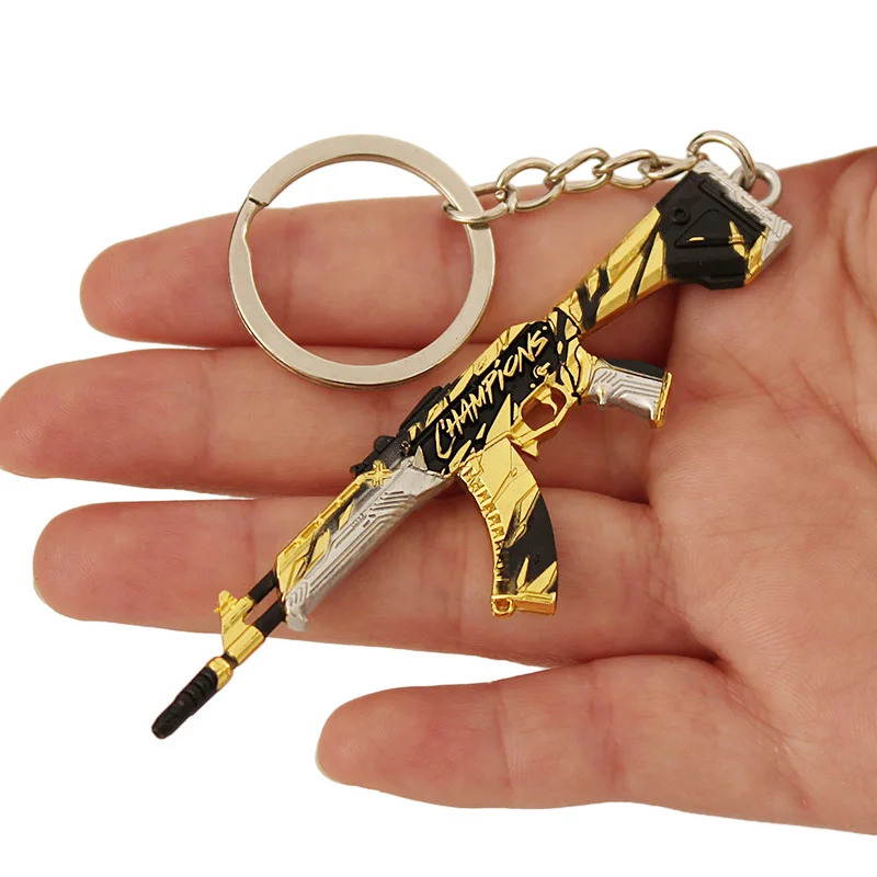 

Valorant Mini Gun Model Keychain Reaver 2.0 Ghost Karambit Knife Melee Metal AK Weapon Key Chains Game Dagger Alloy Gift Toy