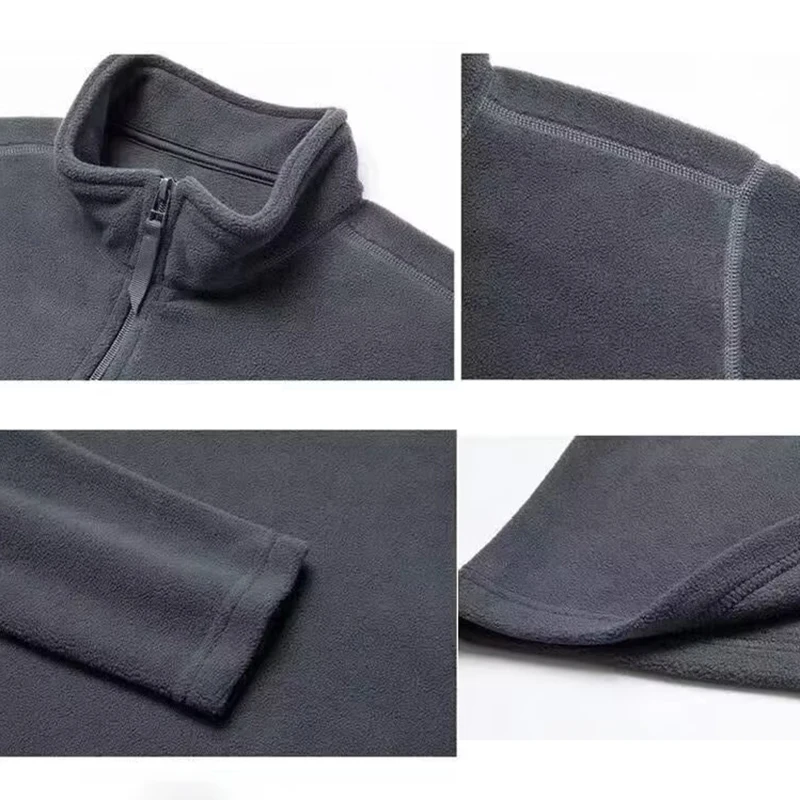 Felpe in pile da uomo Maglione Mezza cerniera Protezione del collo Comodo pullover Felpa da esterno in pile polare su entrambi i lati