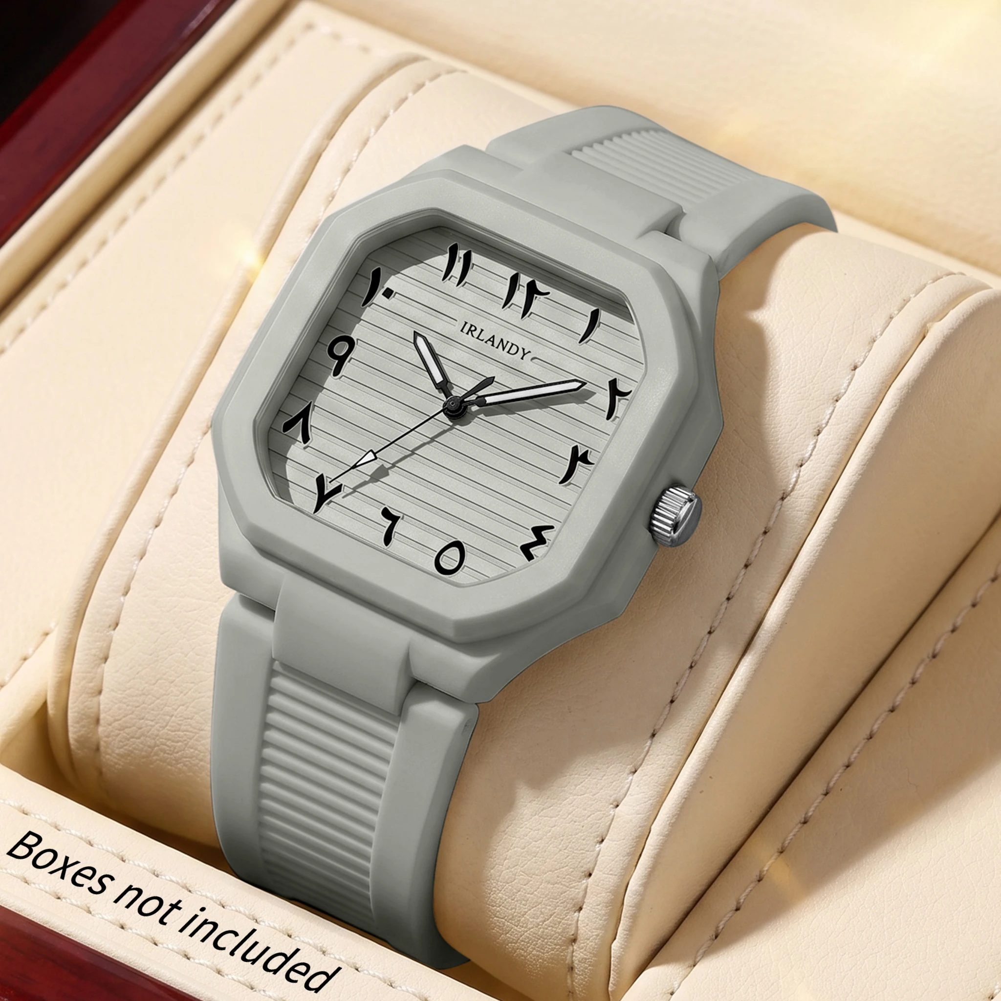 1Pc Fashion Simple Square Silicone Strap Quartz Ladies Watch, Unisex Alloy Case Business Casual Wristwatch