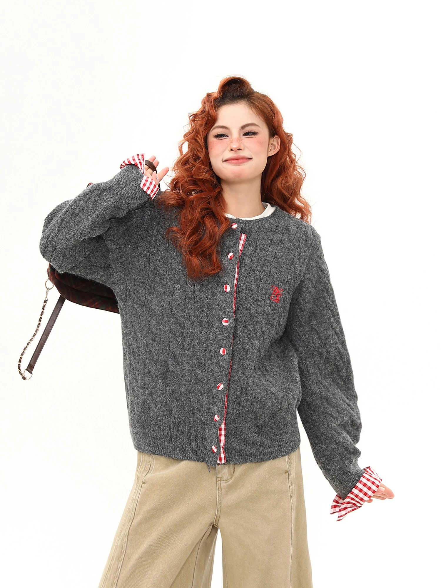 

Wild Azi Women's ort Casual round Ne Knitted Sweater Autumn Winter American Retro Sle Single Piece High Ne Coat