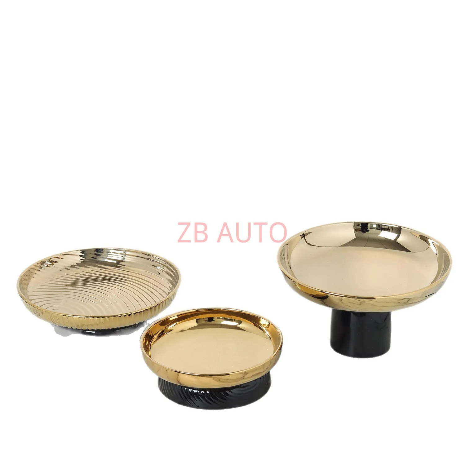 

electroplated golden fruit plate ornaments model house sales department living room coffee table dining table decorations