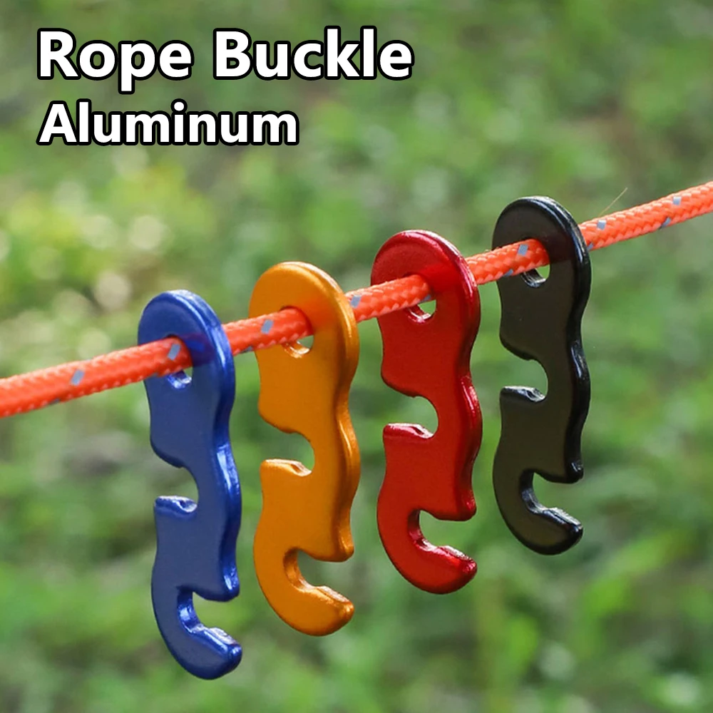 5/10 stücke Einstellbare Zelt Seil Schnalle Aluminium S-typ Wind Schnur Schnalle Robuste Seil Schnalle für Outdoor Camping zelte Zubehör – Detail 1