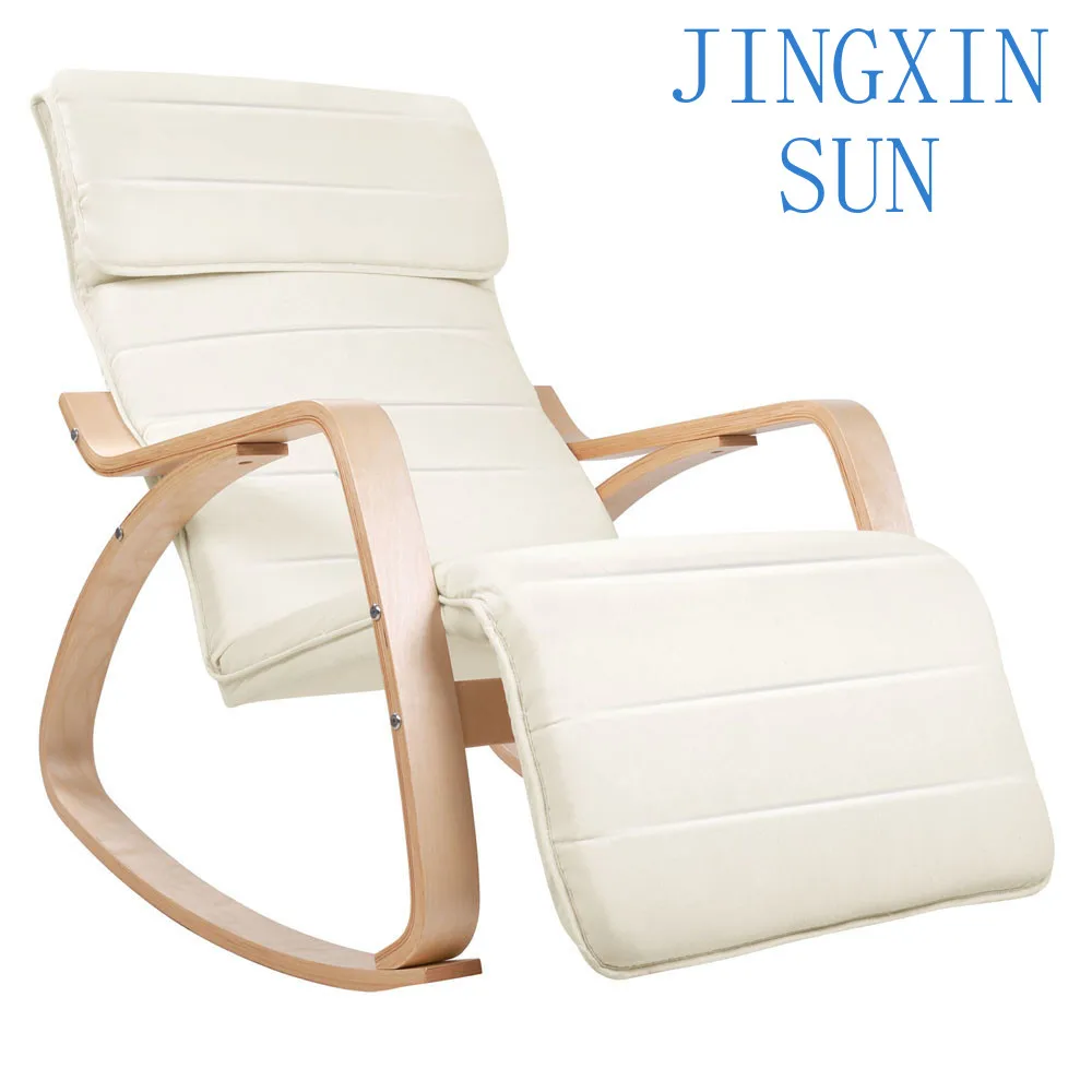 Nordic Convertible Wooden Rocking Nursing Swing Chair Relaxing Sofa Chair For Apartment Dining Garden With Massage Features