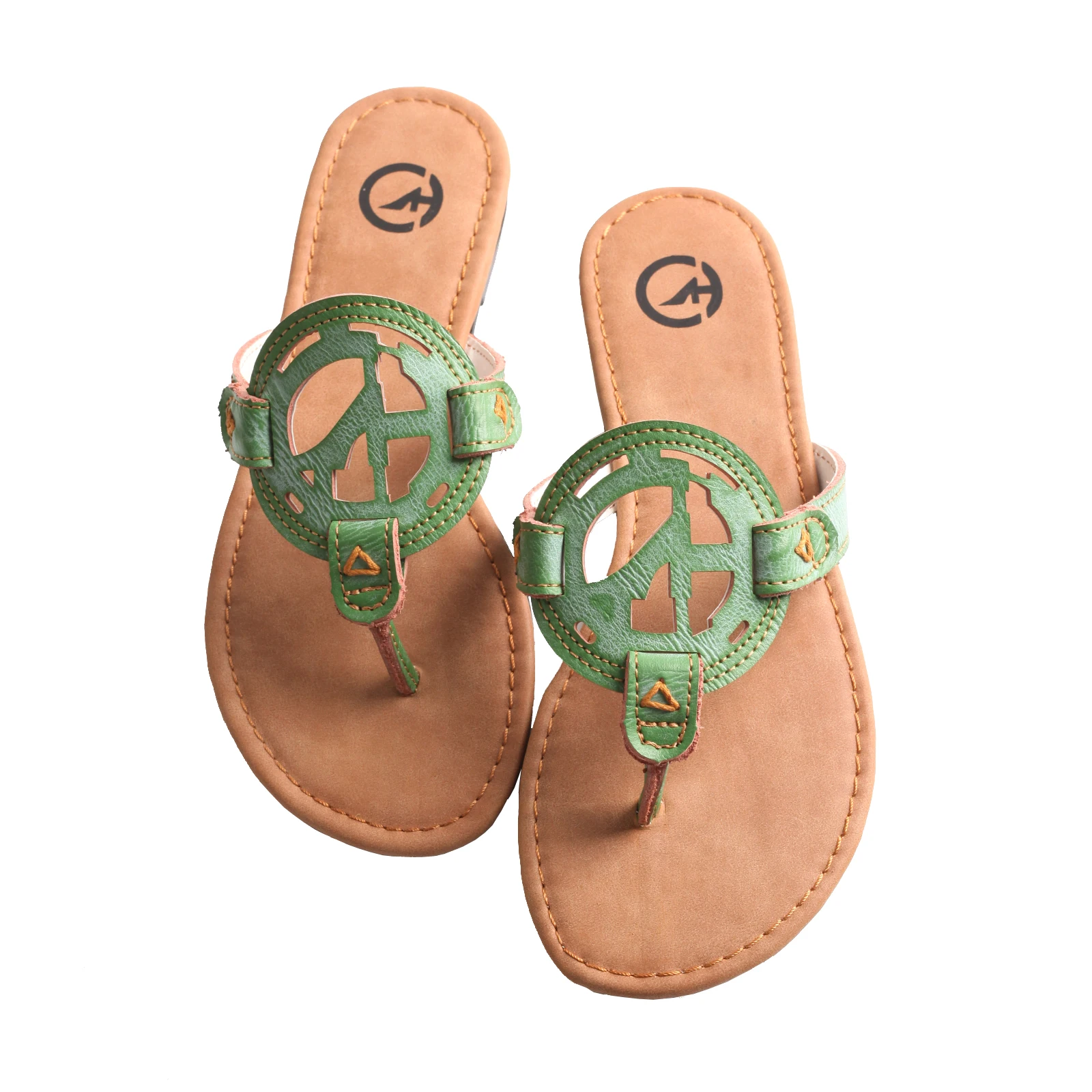 Modische Sommer-Damen sandalen, rutsch feste Fischgräten pantoffeln aus echtem Leder, bequem für den Außenbereich – Detail 4