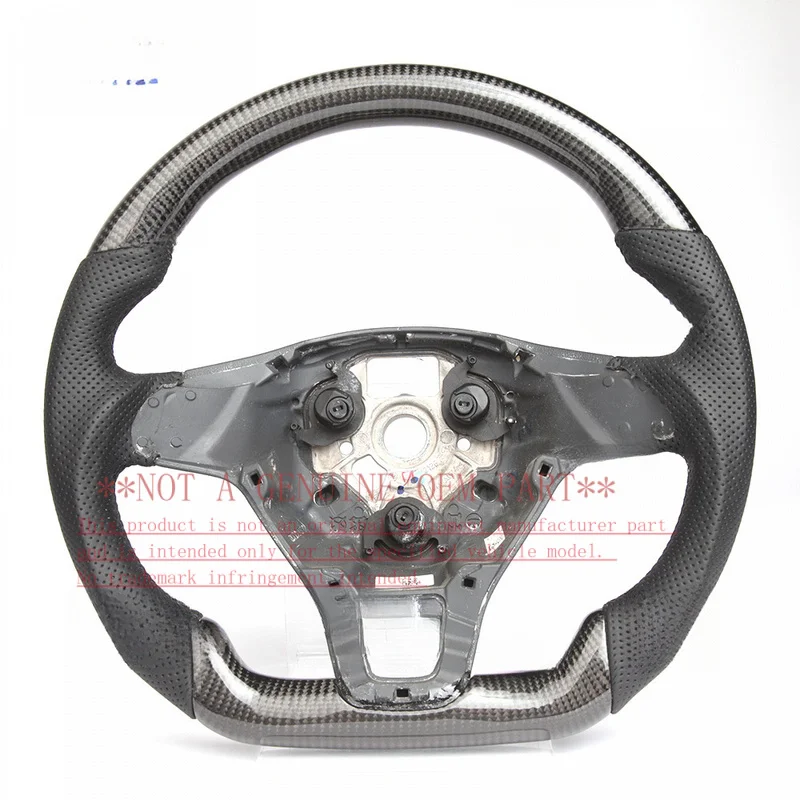 For Volkswagen Sagitar Carbon Fiber Perforated Leather Old To New Modified Steering Wheel Assembly Horn Cover