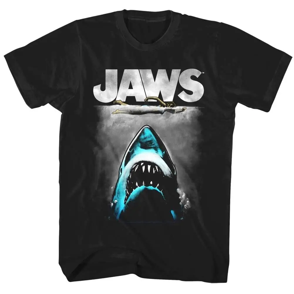 Jaws Shark Lichtenstein Movie Poster Men's T Shirt Attack Bite Shirtth Swim Ocean