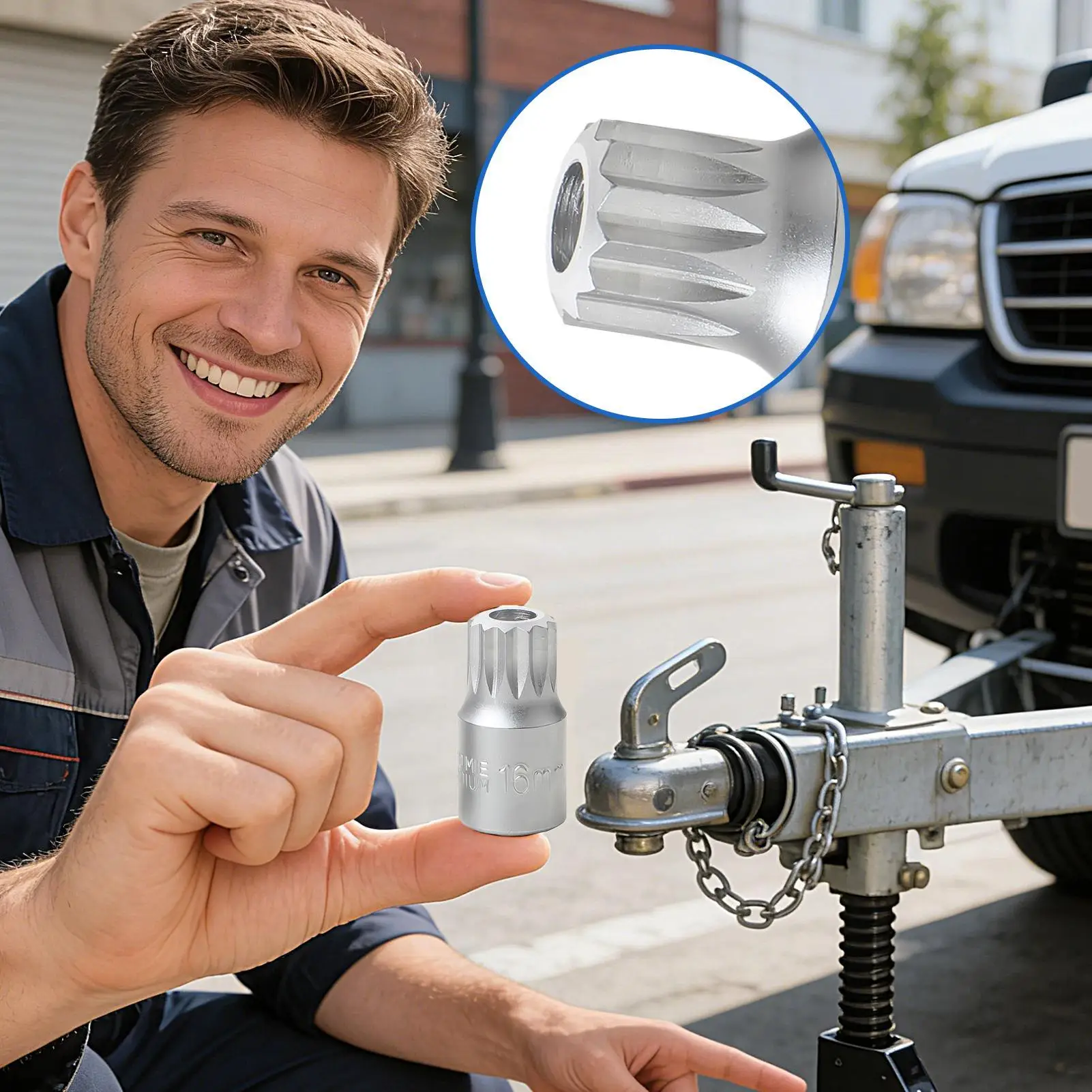 Precision Metal Drain Plug Socket, 3/8 Inch Drive Portable Wrench, Durable Repair Tool for Common Sedan Engine and Chassis