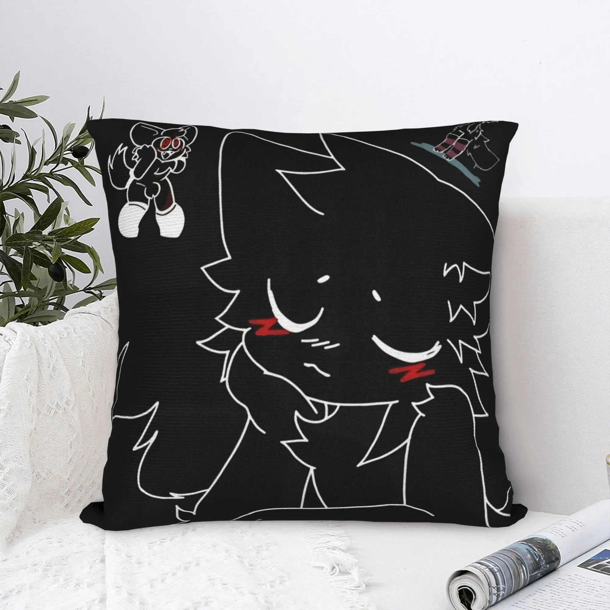 Boykisser Square Pillow Case Cat Cushion Cover Awesome Zippered Decorative Throw Pillow Case Cover for Living Room 45x45cm