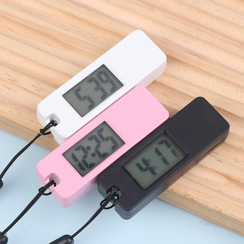 1Pc 発光 LED キーホルダー懐中時計ミニサイレント LCD デジタルディスプレイ電子時計ポータブル学生試験旅行ポケットウォッチ