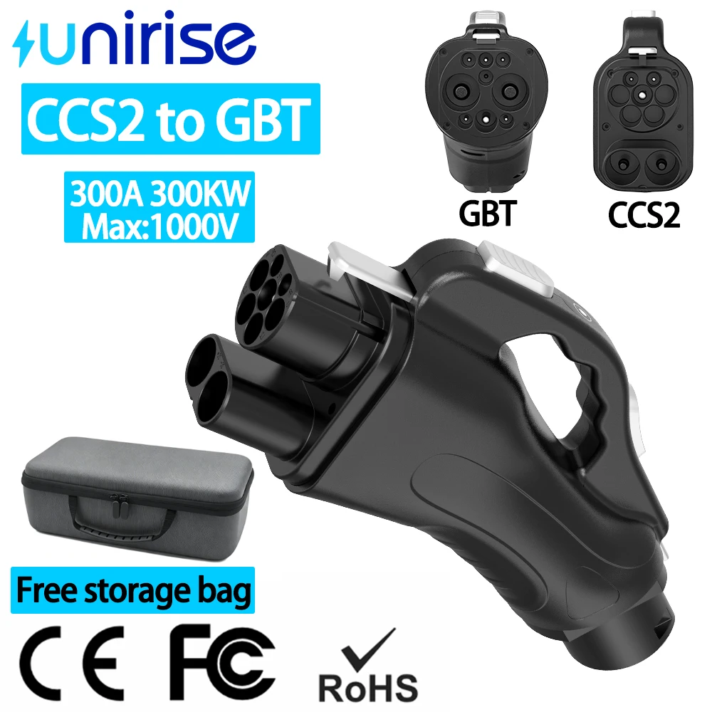 

UNIRISE 300A CCS2 to GBT EV Adapter 300KW DC Charging station Converter For Car BYD AVATR Xiaomi Fast Charger Converter Adaptor