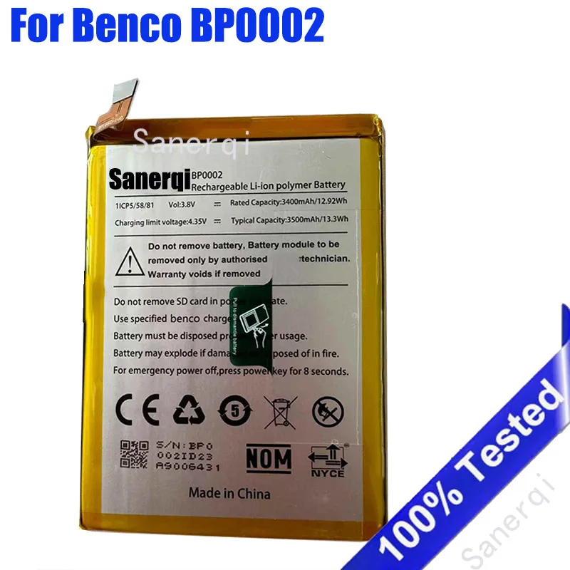 

Полный аккумулятор BP0002 3500 мАч для аккумулятора мобильного телефона Benco BP0002