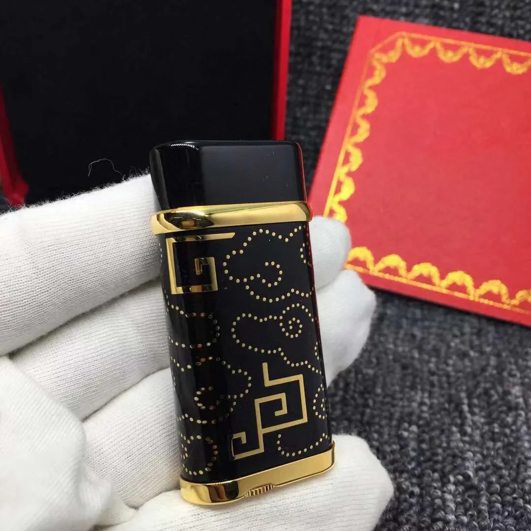 

Metal Windproof Luxury Golden Border Auspicious Cloud Inflatable Cigar Lighter Kitchen Barbecue Windproof Lighter Men's Gift