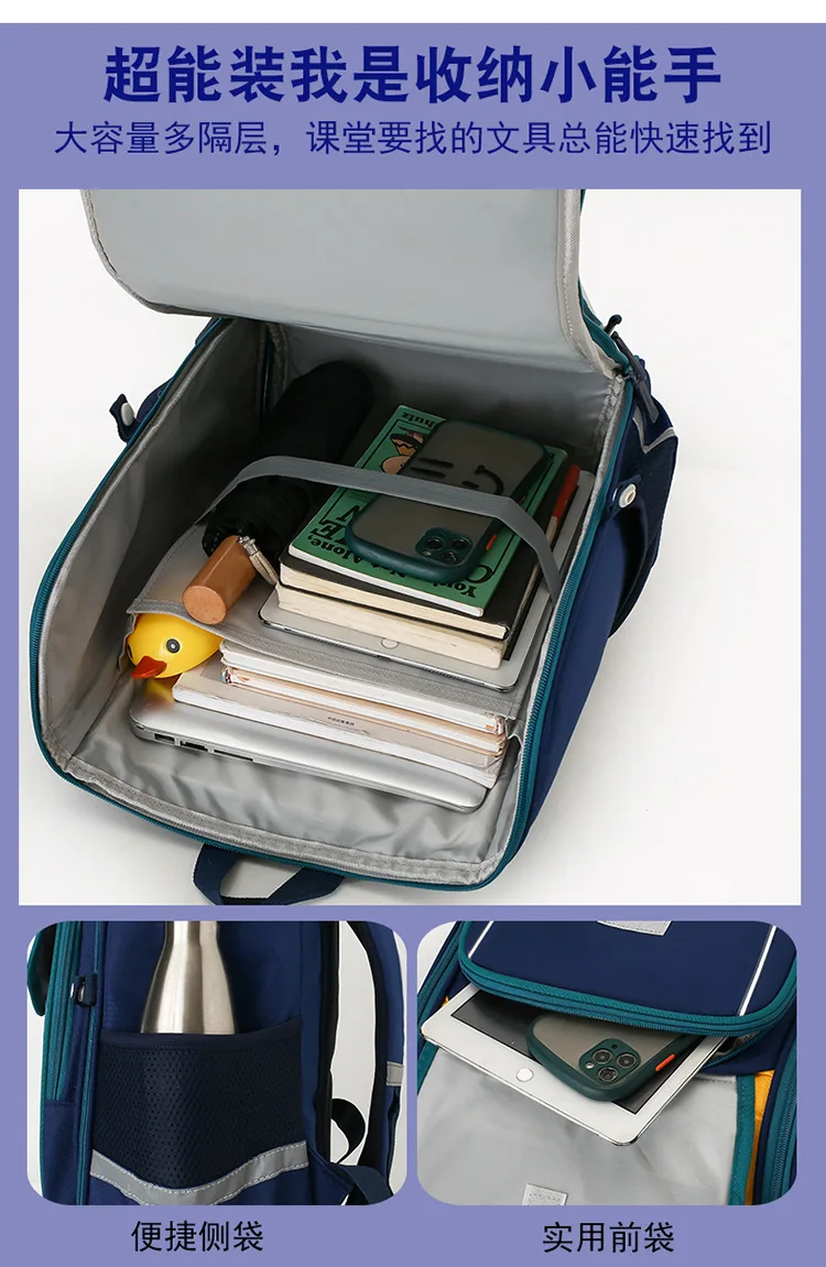 school bag Kids backpack water proof Preschool Ages 6-18 Spine protection Reduce the burden Large capacity