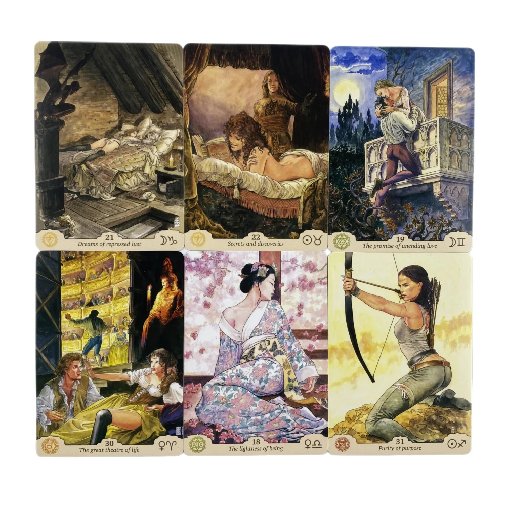 الإنجليزية Divination الطبعة بطاقات سطح السفينة ، الشاكرات ، إيروس والتنجيم ، مانارا ، بطاقات أوراكل المثيرة ، و 35